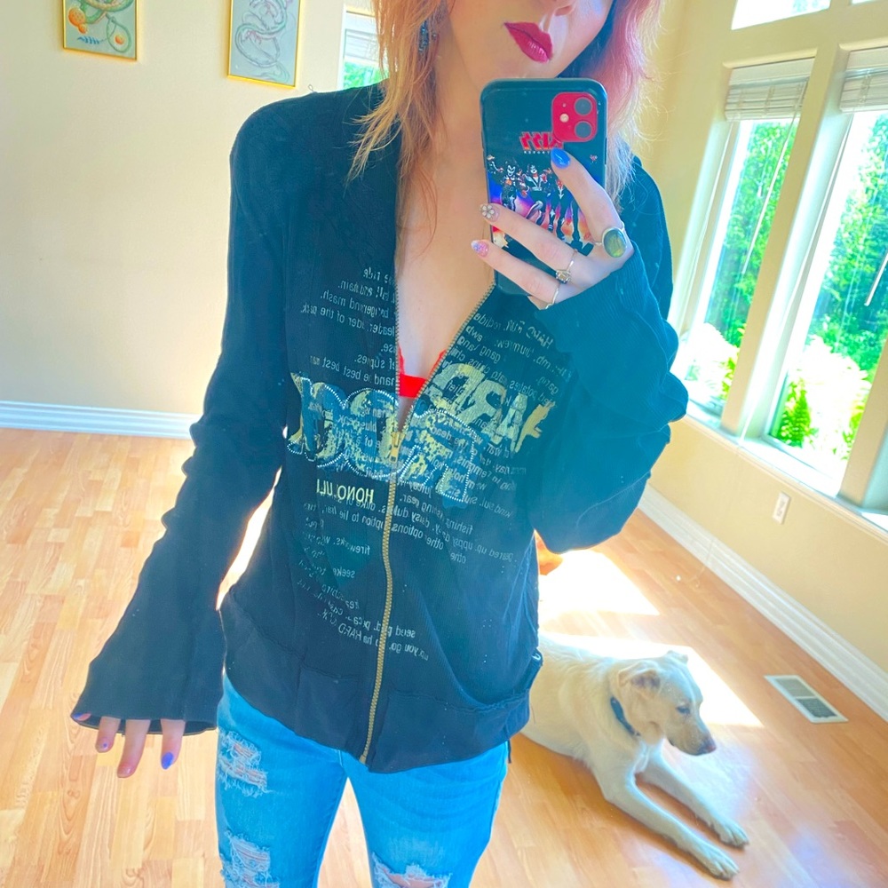 Hard Rock Cafe Zip Up Sweater